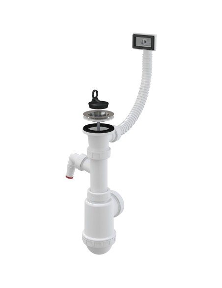 Alcaplast Syfon zlewozmywaka z przelewem i z przyłączem, sitko nierdzewne DN70, A444P-DN50/40