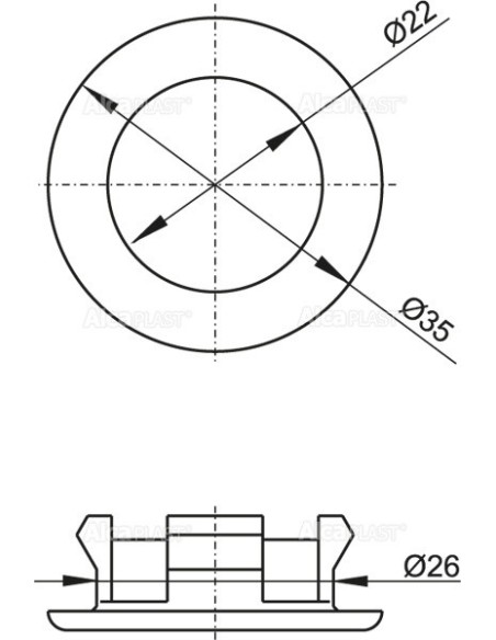 Alcaplast Rozetka otworu przelewowego umywalki A21