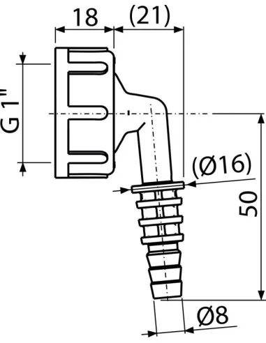 Alcaplast Kolanko komplet G1"/17–23, P0048-ND