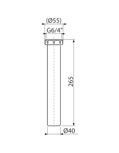 Alcaplast Rura do syfonu zlewozmywaka z nakrętką 6/4" z dwoma przyłączami, A44M-DN40
