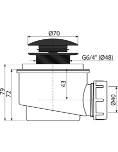 Alcaplast Syfon brodzikowy click/clack, metal, A465-50 2