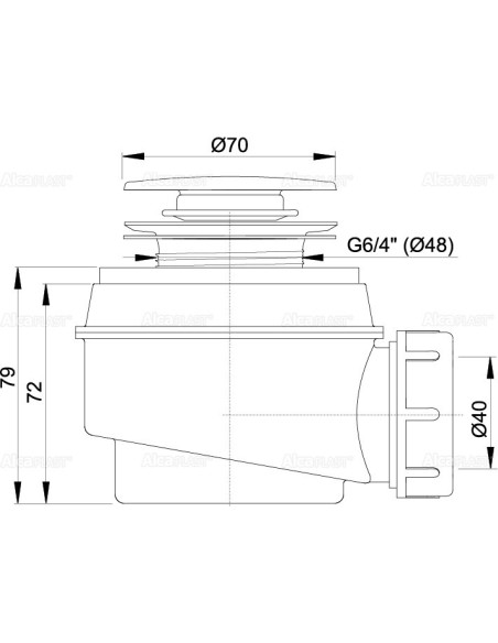 Alcaplast Syfon brodzikowy click/clack, metal, A465-50