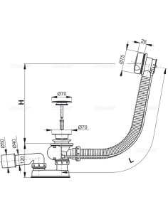 Alcaplast Syfon wannowy z korkiem automat biały A51BM 2