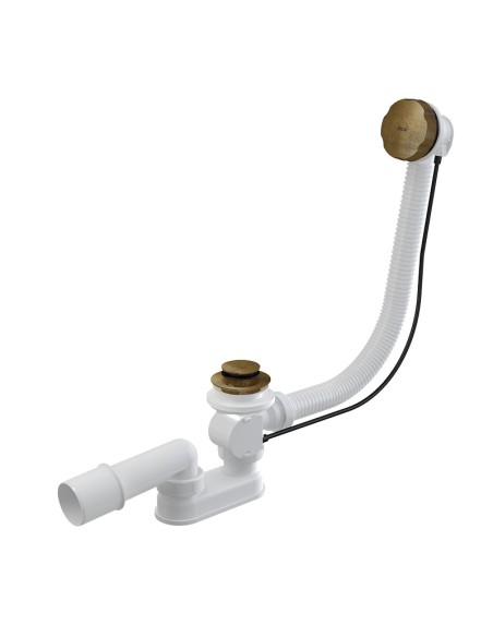 Alcaplast Syfon wannowy, korek automatyczny, mosiądz antyczny, A55ANTIC