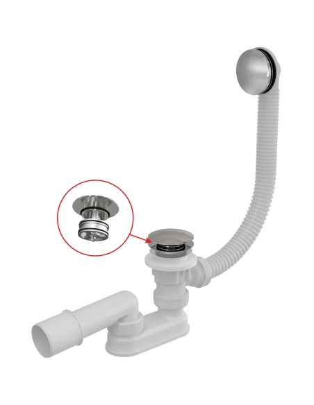 Alcaplast Syfon wannowy, CLIK/CLAK, wyjmowany odpływ, metal, A504CKM