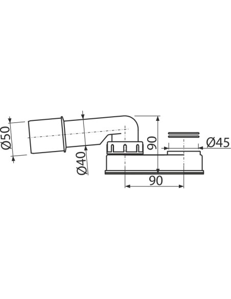 Alcaplast Część syfonowa do syfonu wannowego A53-7/4"