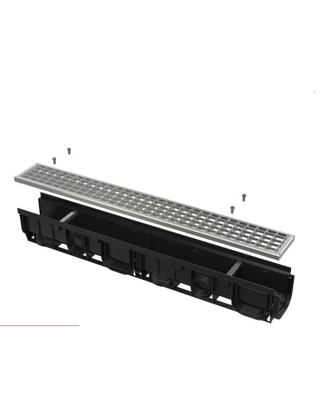Alcaplast Odwodnienie zewnętrzne 100 mm bez obramowania, ocynkowany ruszt, profil "T"(A15), AVZ101-R101
