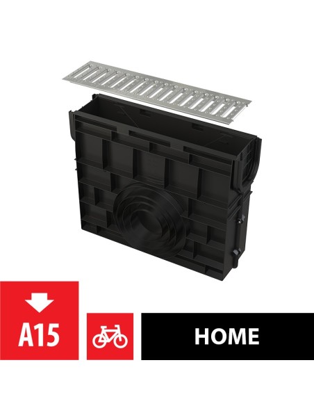 Alcaplast Odwodnienie zewnętrzne studzienka dla AVZ101 bez oramowania, ocynkowany ruszt, profil "T" (A15), AVZ101R-R101S