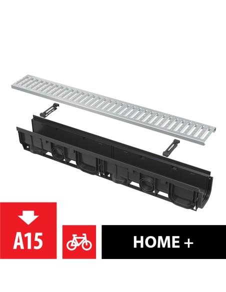 Alcaplast Odwodnienie zewnętrzne 100 mm bez obramowania, ocynkowany ruszt, profil "T"(A15), AVZ101-R101