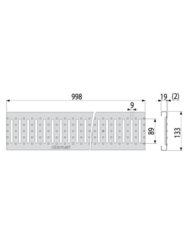 Alcaplast Odwodnienie zewnętrzne 100 mm bez obramowania, ocynkowany ruszt, profil "T"(A15), AVZ101-R101