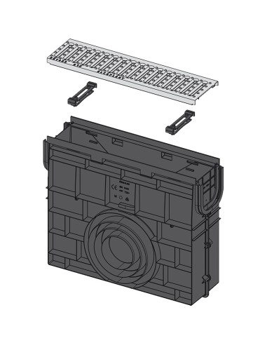 Alcaplast Odwodnienie zewnętrzne studzienka dla AVZ101 bez oramowania, ocynkowany ruszt, profil "T" (A15), AVZ101R-R101S