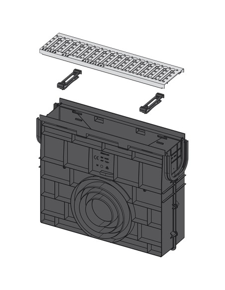 Alcaplast Odwodnienie zewnętrzne studzienka dla AVZ101 bez oramowania, ocynkowany ruszt, profil "T" (A15), AVZ101R-R101S