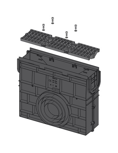 Alcaplast Odwodnienie zewnętrzne studzienka dla AVZ102 z obramowaniem z tworzywa, ruszt oc., profil "C" (A15), AVZ102R-R102S