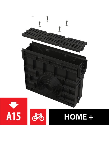 Alcaplast Odwodnienie zewnętrzne studzienka dla AVZ102 z obramowaniem z tworzywa, ruszt oc., profil "C" (A15), AVZ102R-R102S