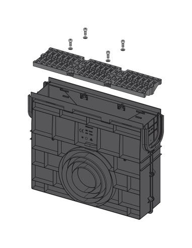 Alcaplast Odwodnienie zewnętrzne studzienka dla AVZ104 z obramowaniem z tworzywa, ruszt z tworzywa (A15), AVZ104R-R401