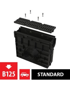 Alcaplast Odwodnienie zewnętrzne studzienka dla AVZ104 z obramowaniem z tworzywa, ruszt z tworzywa (A15), AVZ104R-R401