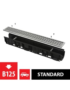 Alcaplast Odwodnienie zewnętrzne 100 mm z obramowaniem z tworzywa, ruszt kompozytowy (B125), AVZ104-R402
