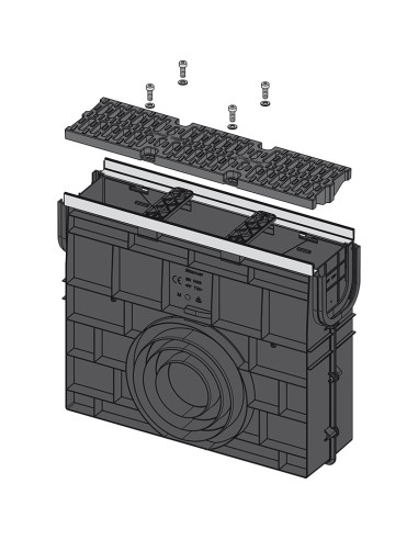 Alcaplast Odwodnienie zewnętrzne studzienka dla AVZ102 z obramowaniem z tworzywa, ruszt ocynkowany (B125), AVZ102R-R103S