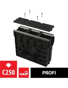 Alcaplast Odwodnienie zewnętrzne studzienka dla AVZ102 z obramowaniem z tworzywa, ruszt ocynkowany (B125), AVZ102R-R103S