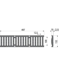 Alcaplast Odwodnienie zewnętrzne 100 mm z obramowaniem metalowym, ruszt kompozytowy (C250), AVZ103-R403 2