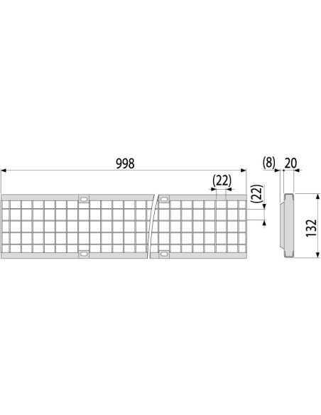 Alcaplast Odwodnienie zewnętrzne 100 mm z obramowaniem metalowym, ruszt żeliwny (C250), AVZ103-R202