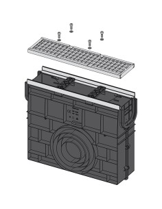 Alcaplast Odwodnienie zewnętrzne studzienka dla AVZ103 z obramowaniem metalowym, ruszt żeliwny (C250), AVZ103R-R202 2