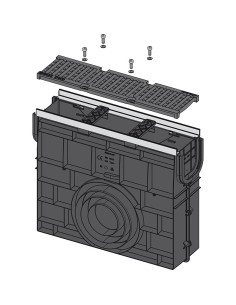 Alcaplast Odwodnienie zewnętrzne studzienka dla AVZ103 z obramowaniem metalowym, ruszt ocynkowany (C250), AVZ103R-R104S 2