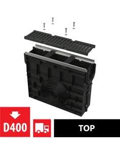 Alcaplast Odwodnienie zewnętrzne studzienka dla AVZ103 z obramowaniem metalowym, ruszt ocynkowany (C250), AVZ103R-R104S