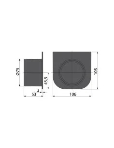 Alcaplast Adapter podłączenia bocznego wlotu DN50, AVZ-P003 2