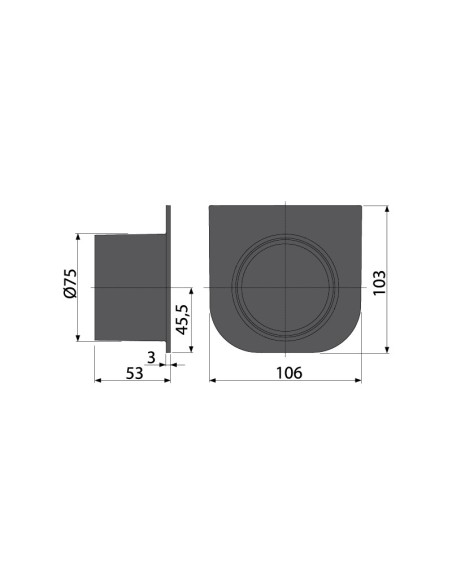 Alcaplast Adapter podłączenia bocznego wlotu DN50, AVZ-P003