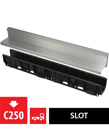 Alcaplast Odwodnienie zewnętrzne 100 mm z obramowaniem metalowym, ruszt żeliwny, D400, AVZ103-R201