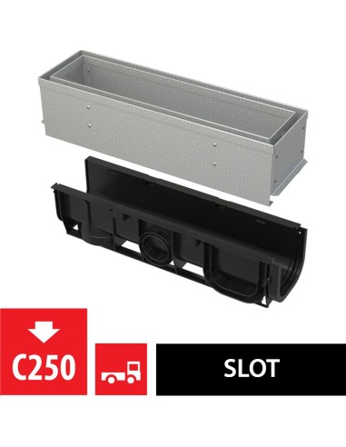 Alcaplast Odwodnienie zewnętrzne szczelinowe asymetryczne 100 mm, stal nierdzewna, AVZ101-R321