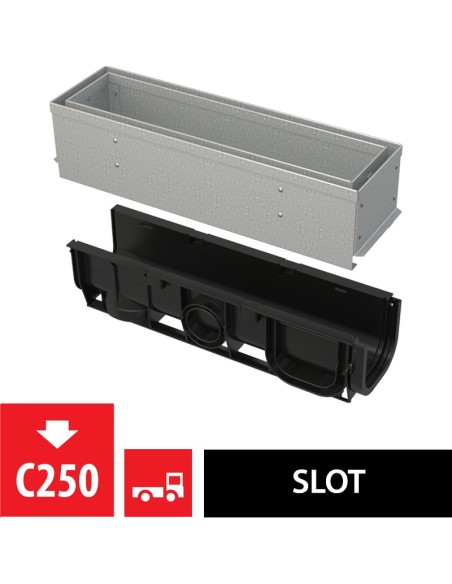 Alcaplast Odwodnienie zewnętrzne szczelinowe asymetryczne 100 mm, stal nierdzewna, AVZ101-R321