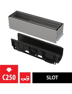 Alcaplast Odwodnienie zewnętrzne szczelinowe asymetryczne z rewizją 100 mm, stal ocynkowana, AVZ101S-R121R