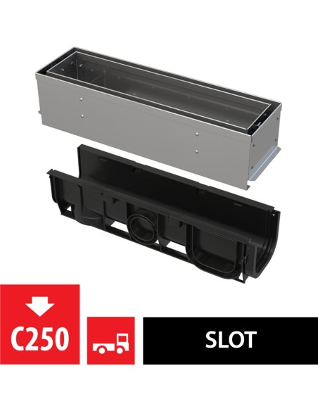 Alcaplast Odwodnienie zewnętrzne szczelinowe asymetryczne z rewizją 100 mm, stal ocynkowana, AVZ101S-R121R