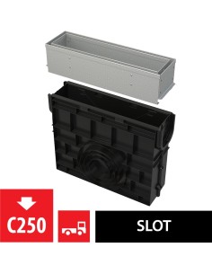 Alcaplast Odwodnienie zewnętrzne szczelinowe asymetryczne z rewizją 100 mm, stal nierdzewna, AVZ101S-R321R