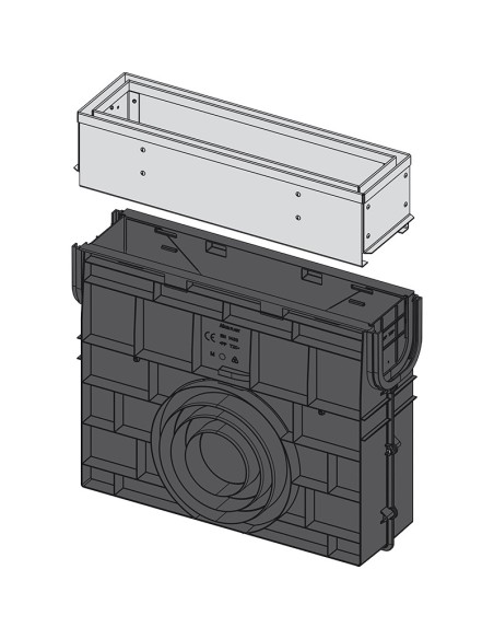 Alcaplast Odwodnienie zewnętrzne szczelinowe studzienka z rewizją do rusztu asymetrycznego 100 mm, stal nierdz,, AVZ101R-R321R