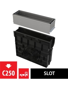 Alcaplast Odwodnienie zewnętrzne szczelinowe studzienka z rewizją do rusztu asymetrycznego 100 mm, stal nierdz,, AVZ101R-R321R