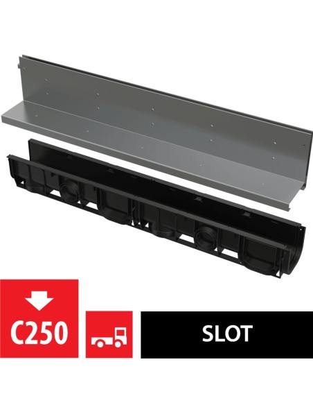 Alcaplast Odwodnienie zewnętrzne szczelinowe asymetryczne 160 mm, stal,ocynkowana, AVZ101-R122