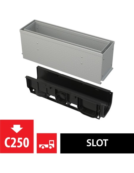 Alcaplast Odwodnienie zewnętrzne szczelinowe asymetryczne 160 mm, stal ocynkowana, AVZ101-R122