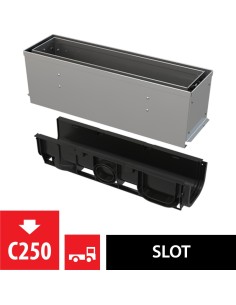 Alcaplast Odwodnienie zewnętrzne szczelinowe asymetryczne  z rewizją 160 mm, stal ocynkowana, AVZ101S-R122R