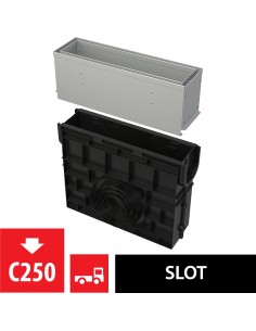 Alcaplast Odwodnienie zewnętrzne szczelinowe studzienka z rewizją do rusztu asymetrycz. 100 mm, stal oc., AVZ101R-R121R