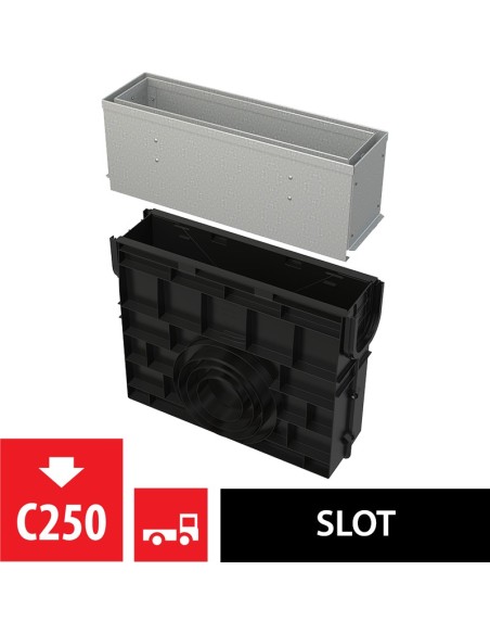 Alcaplast Odwodnienie zewnętrzne szczelinowe studzienka z rewizją do rusztu asymetrycz. 100 mm, stal oc., AVZ101R-R121R