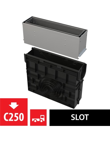 Alcaplast Odwodnienie zewnętrzne szczelinowe studzienka z rewizją do rusztu asymetrycz.100 mm, stal nierdz., AVZ101R-R322R