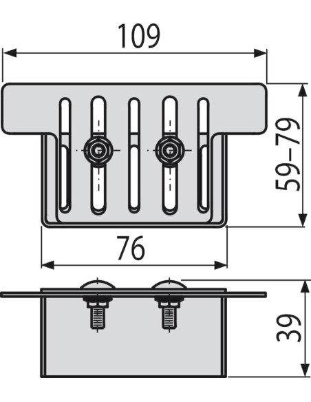Alcaplast Zakończenie odwodnienia drenażowego 75 mm, stal nierdzewna, ADZ-P001