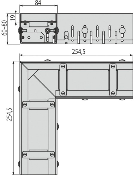 Alcaplast Odwodnienie drenażowe narozne 75 mm z regulacją, stal ocynkowana, ADZ101VR