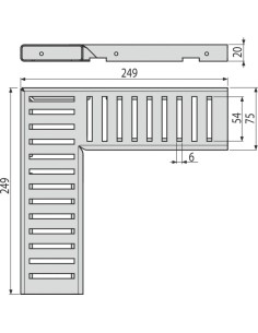 Alcaplast Ruszt odwodnienia drenażowego narożnego 75 mm, stal ocynkowana, ADZ-R102R 2