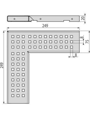 Alcaplast Ruszt odwodnienia drenażowego narożnego 75 mm, stal nierdzewna, ADZ-R303R