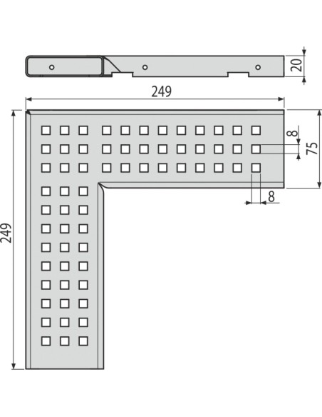 Alcaplast Ruszt odwodnienia drenażowego narożnego 75 mm, stal nierdzewna, ADZ-R303R