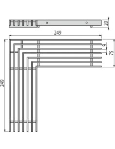 Alcaplast Ruszt odwodnienia drenażowego narożnego 75 mm, stal nierdzewna, ADZ-R304R 2